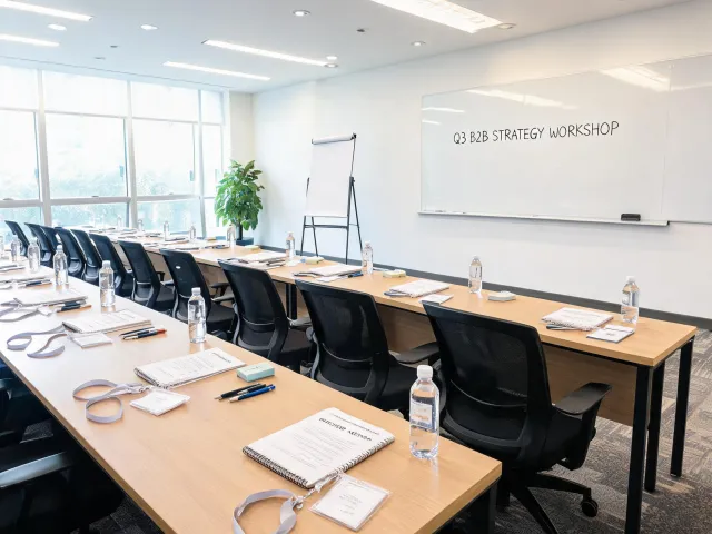 Corporate training room presentation supplies