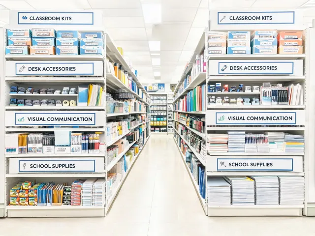 Retail education supply assortment