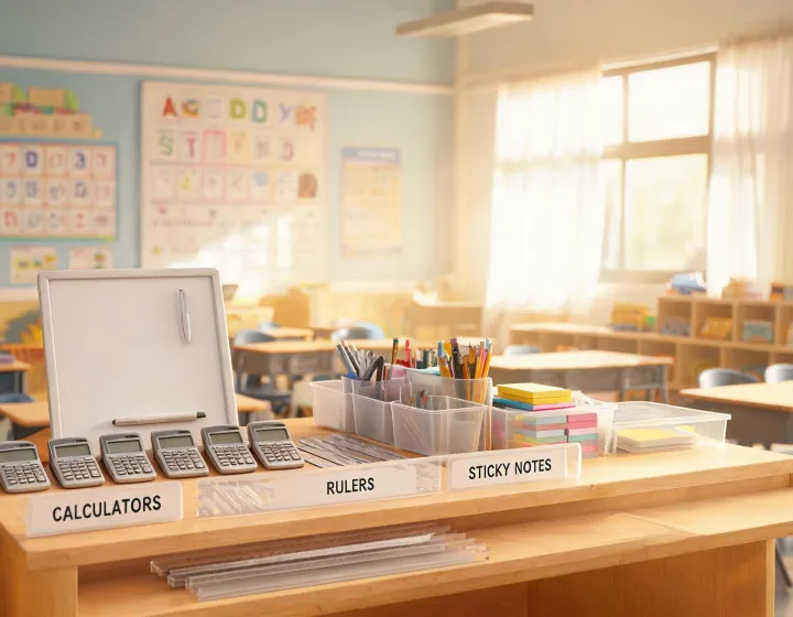 Classroom desk accessories and learning supplies