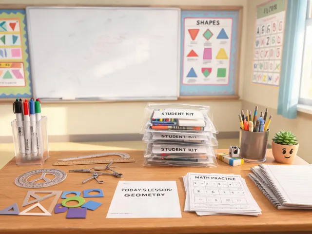Teacher classroom prep table