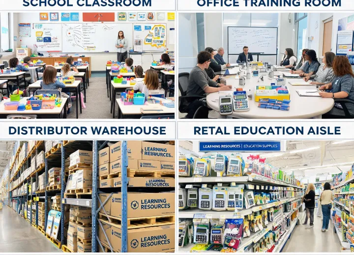 Illustrated classroom and office supply use cases