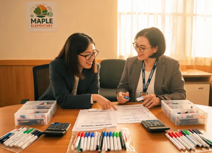 Advisor planning classroom supply service program
